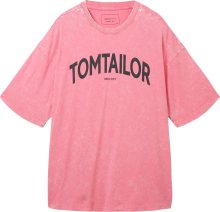 Tričko Tom Tailor Denim světle růžová / černá