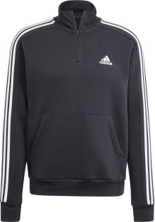 Sportovní mikina \'Essentials Fleece 3-Stripes \' ADIDAS SPORTSWEAR černá / bílá