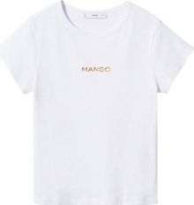 Tričko Mango zlatá / bílá