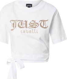 Tričko Just Cavalli bronzová / bílá