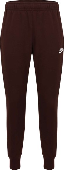 Kalhoty Nike Sportswear tmavě hnědá / bílá