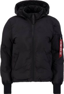 Zimní bunda \'Flight Jacket Hooded Logo Puffer Wmn\' alpha industries červená / černá / bílá