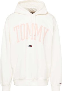 Mikina Tommy Hilfiger krémová / pastelově růžová / bílá