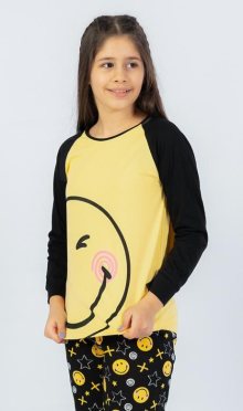 Dětské pyžamo dlouhé Vienetta Secret Úsměv žluté | žlutá | 11 - 12