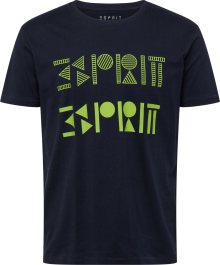 Tričko Esprit námořnická modř / citronová