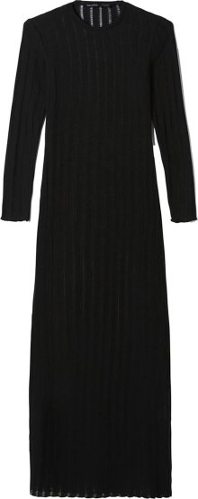 Úpletové šaty Bershka černá