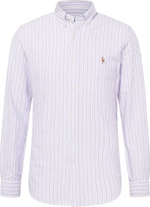 Košile Polo Ralph Lauren šedá / pastelová fialová / bílá