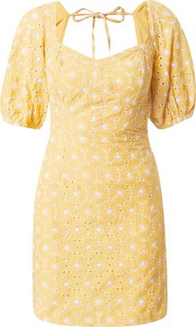 Koktejlové šaty Dorothy Perkins žlutá / bílá