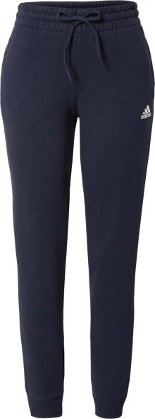 Sportovní kalhoty \'Essentials Linear French Terry Cuffed\' ADIDAS SPORTSWEAR námořnická modř / bílá