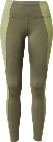 Sportovní kalhoty Nike olivová / světle zelená / bílá