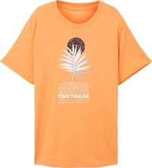 Tričko Tom Tailor světlemodrá / jasně oranžová / černá / bílá