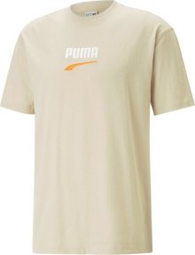 Tričko \'Downtown\' Puma béžová / oranžová / bílá