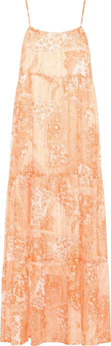 Letní šaty IZIA pastelově oranžová / bílá