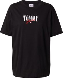 Tričko Tommy Jeans červená / černá / bílá