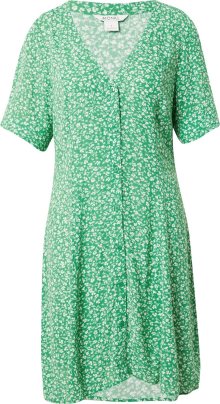 Košilové šaty Monki trávově zelená / bílá