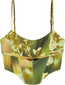 Halenka Bershka zelená / olivová / pastelově zelená / světle zelená