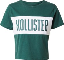 Tričko Hollister smaragdová / bílá
