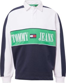 Mikina Tommy Jeans marine modrá / světle zelená / červená / bílá