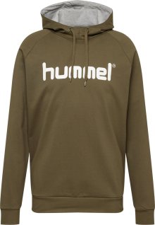 Sportovní mikina Hummel olivová / bílá