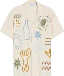 Košile Bershka krémová / kouřově modrá / světlemodrá / khaki
