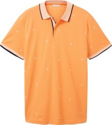 Tričko Tom Tailor oranžová / černá / bílá