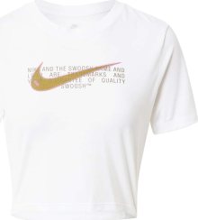 Tričko Nike Sportswear zlatá / bílá