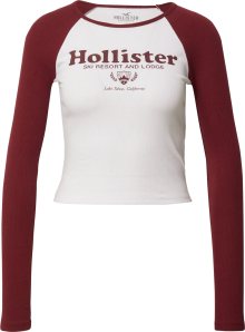 Tričko Hollister bordó / bílá