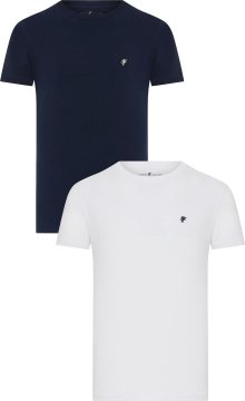 Tričko \'GAETANO\' DENIM CULTURE béžová / námořnická modř / bílá