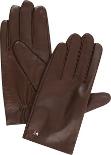 Prstové rukavice Tommy Hilfiger čokoládová