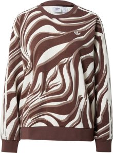 Mikina \'Abstract Allover Animal Print\' adidas Originals krémová / čokoládová / šedobéžová