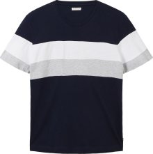 Tričko Tom Tailor noční modrá / šedá / bílá