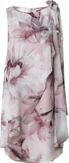 Koktejlové šaty SWING bledě fialová / růžová / bílá