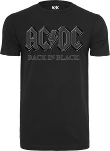 Tričko \'ACDC Back In Black\' mister tee stříbrně šedá / černá / bílá