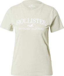 Tričko Hollister pastelově zelená / bílá