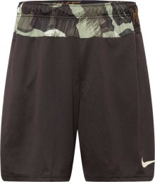 Sportovní kalhoty Nike tmavě hnědá / khaki / světle zelená / bílá