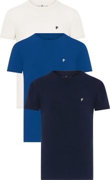 Tričko \'TONY\' DENIM CULTURE kobaltová modř / noční modrá / bílá