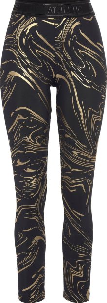 Sportovní kalhoty LASCANA ACTIVE zlatá / černá