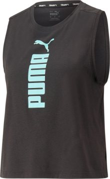 Sportovní top Puma aqua modrá / černá