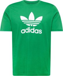 Tričko \'Adicolor Classics Trefoil\' adidas Originals zelená / bílá