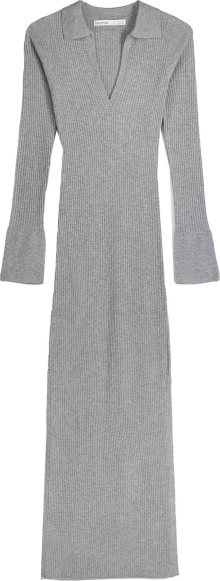 Úpletové šaty Bershka šedý melír