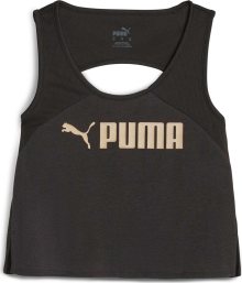 Sportovní top Puma zlatá / černá