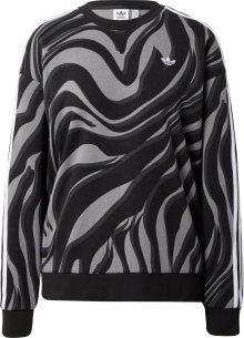 Mikina \'Abstract Allover Animal Print\' adidas Originals šedá / antracitová / černá / bílá