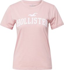 Tričko Hollister růžová / bílá