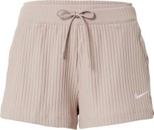 Kalhoty Nike Sportswear šedobéžová / bílá