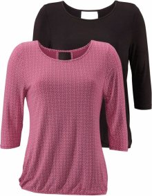 Tričko Lascana tmavě růžová / černá