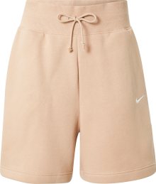 Kalhoty Nike Sportswear světle béžová / bílá
