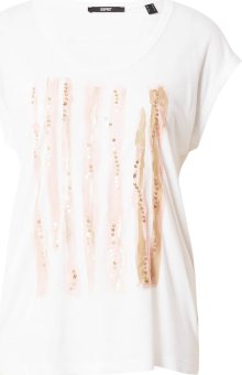 Tričko Esprit zlatá / pink / bílá