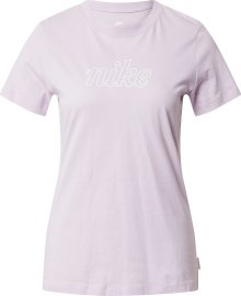 Tričko Nike Sportswear pastelová fialová / bílá