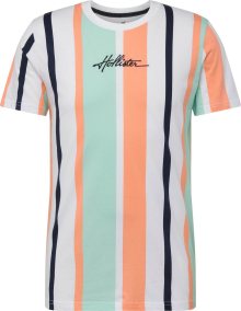 Tričko Hollister námořnická modř / pastelově zelená / jasně oranžová / bílá
