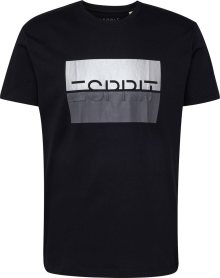 Tričko Esprit šedá / černá / stříbrná